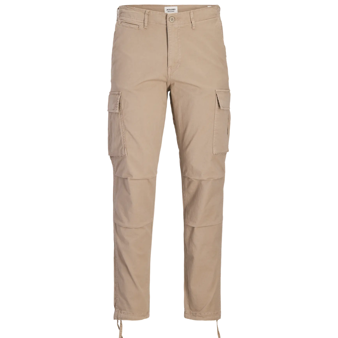 J&J Bež Muške Pantalone Tapered Fit Cargo 
