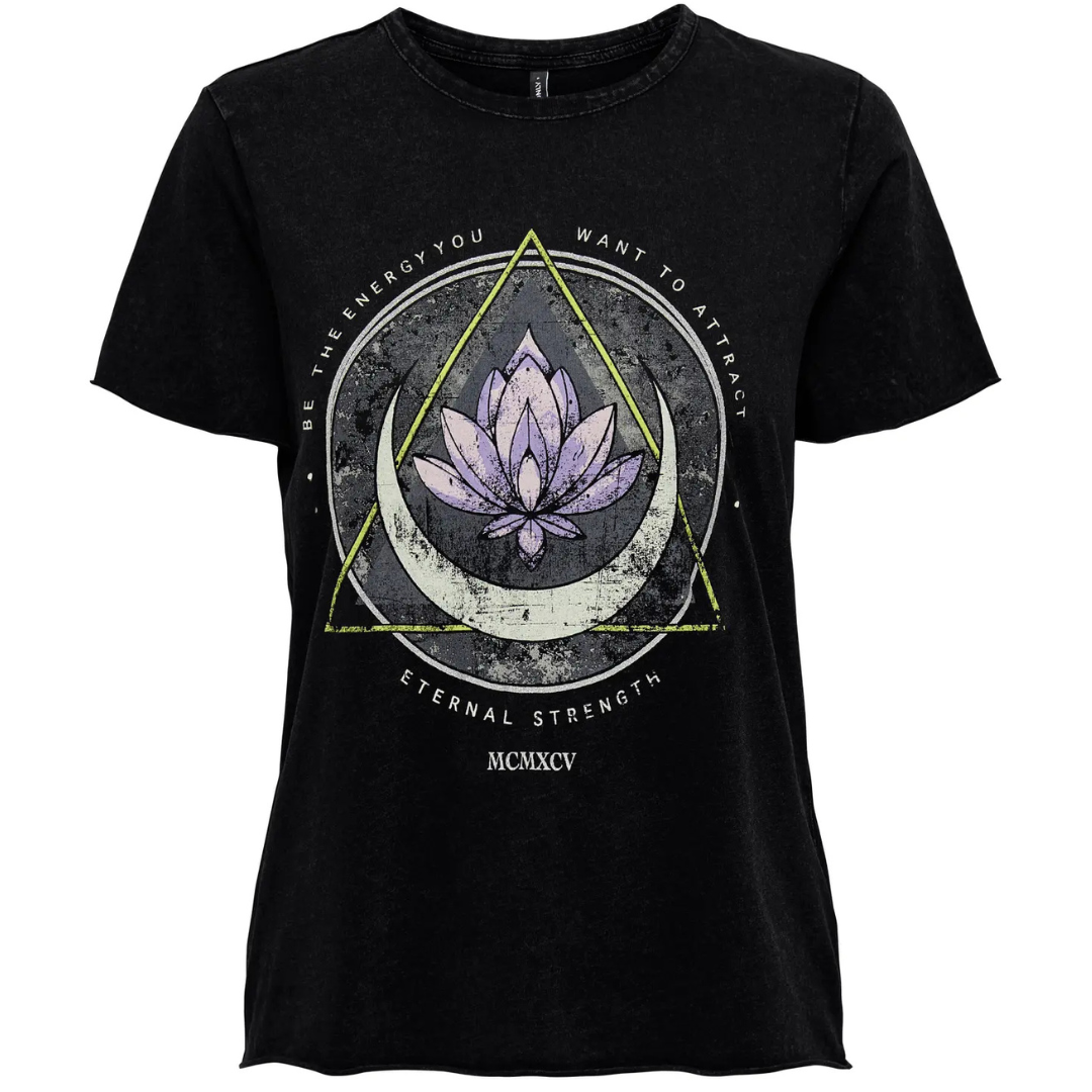 ONLY Crna Ženska Majica ONLLUCY LIFE  ONLY Crna Ženska Majica ONLLUCY LIFE