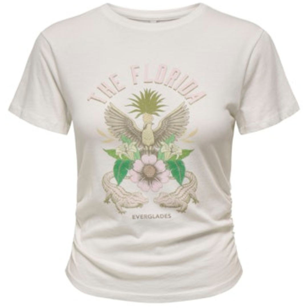 Only Bela Ženska Majica ONLLUCY  Only Bela Ženska Majica ONLLUCY