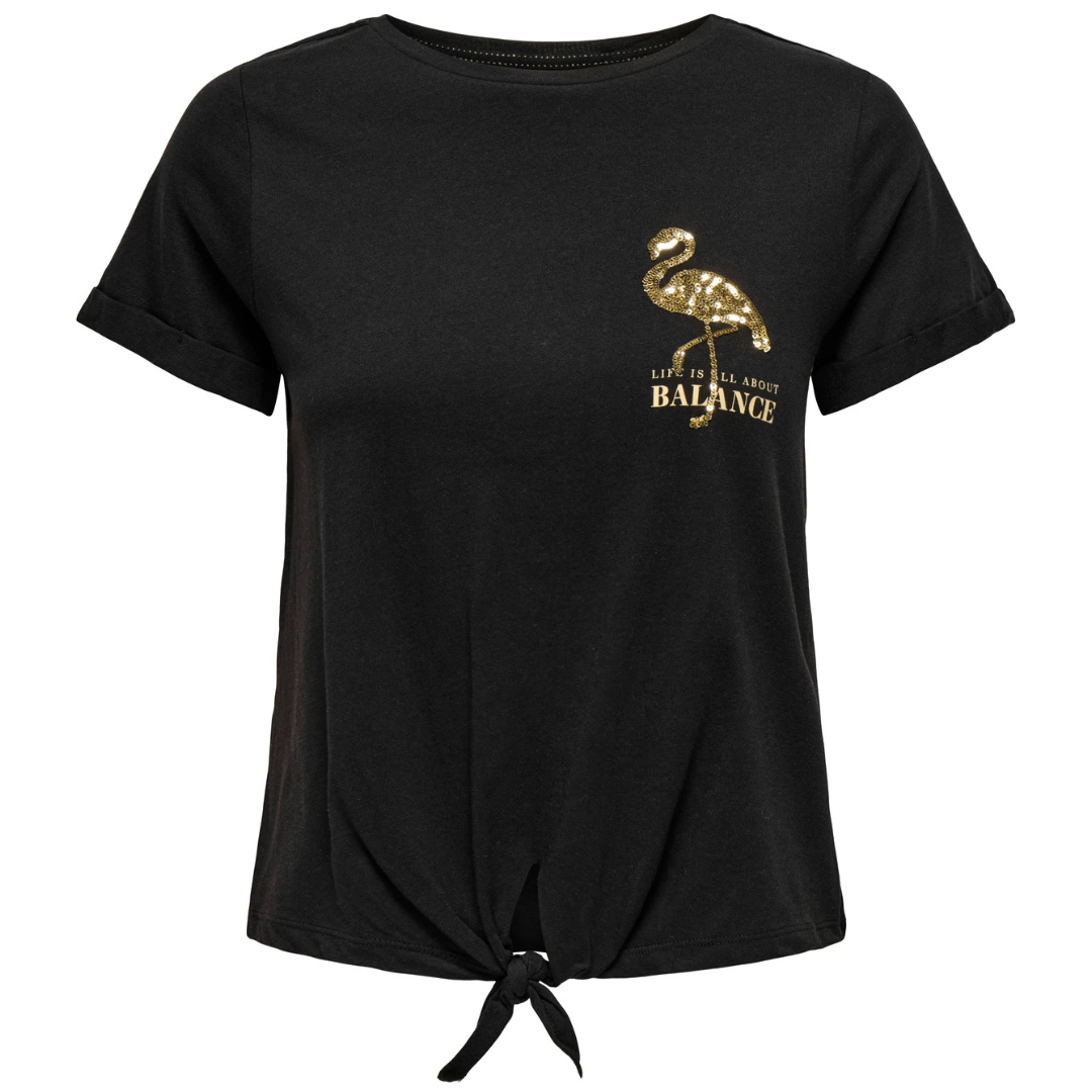 Only Crna Ženska Majica ONLDORA Only Crna Ženska Majica ONLDORA