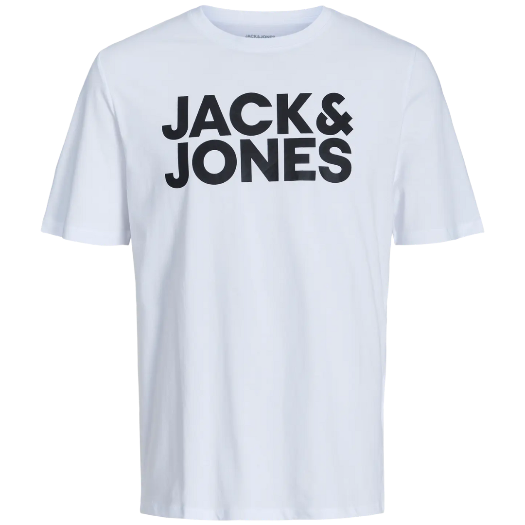 J&J Bela Muška Majica JJECORP LOGO
