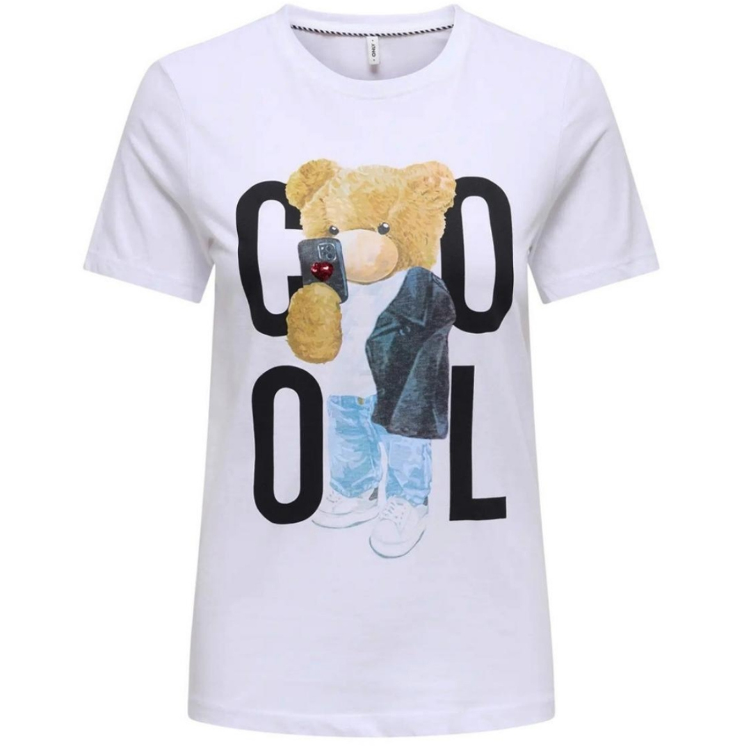 ONLY Bela Ženska Majica ONLTEDDY PRINT 