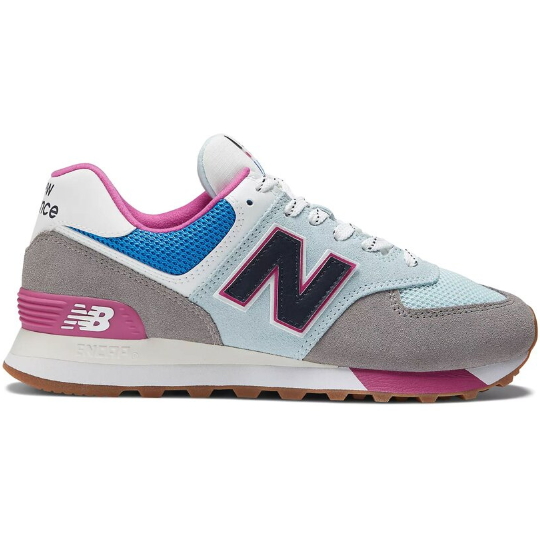 NEW BALANCE Sive Ženske Patike 574 'Marblehead Blue Pink Gum'