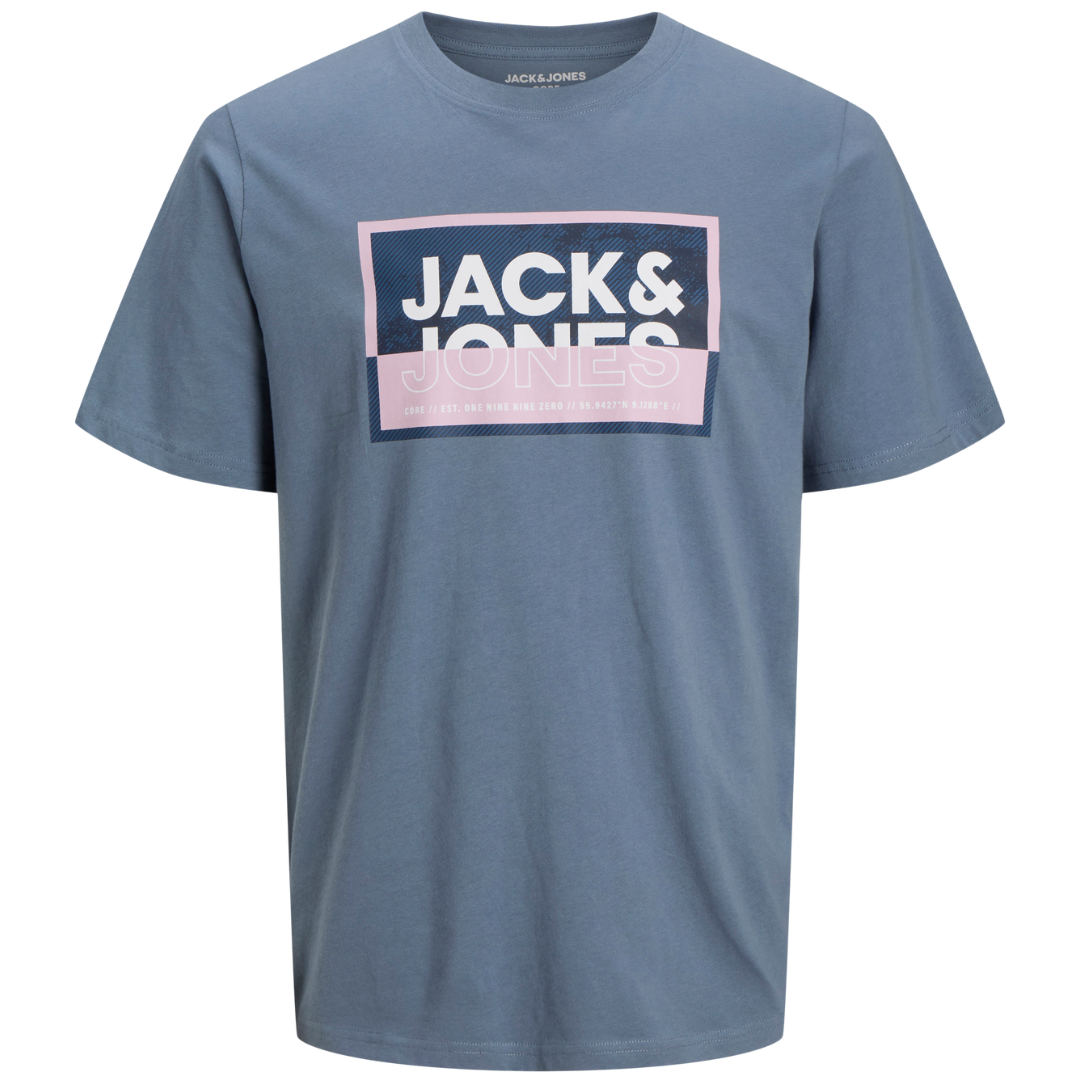J&J Plava Muška Majica JCOLOGAN SUMMER PRINT