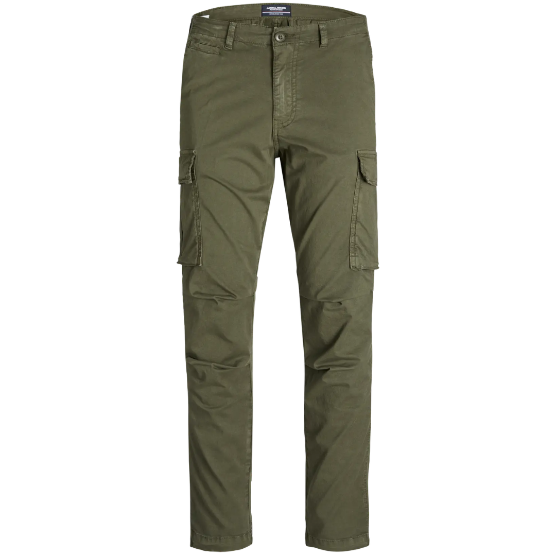 J&J Zelene Muške Pantalone Tapered Fit Cargo 