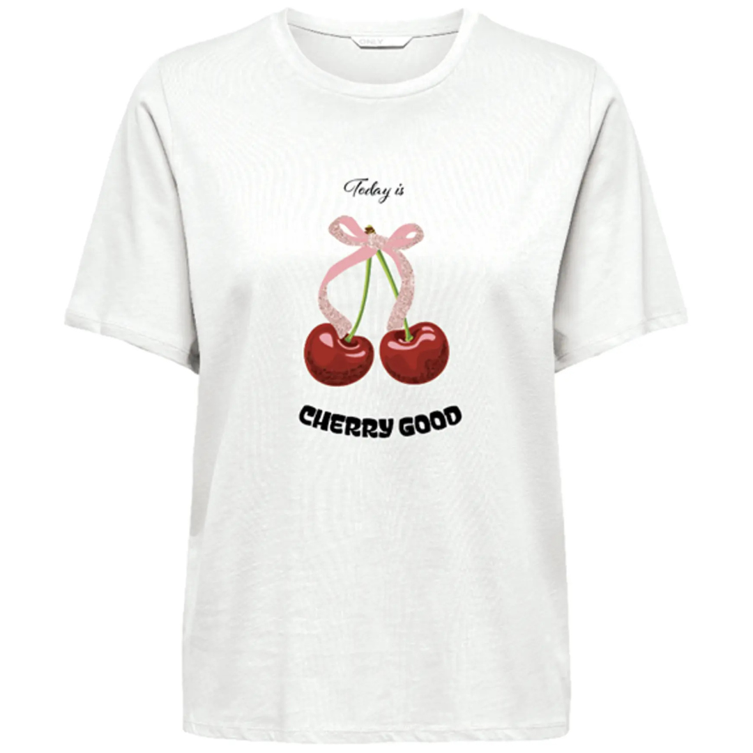 ONLY Bela Ženska Majica ONLKITA LIFE ONLY Bela Ženska Majica ONLKITA LIFE