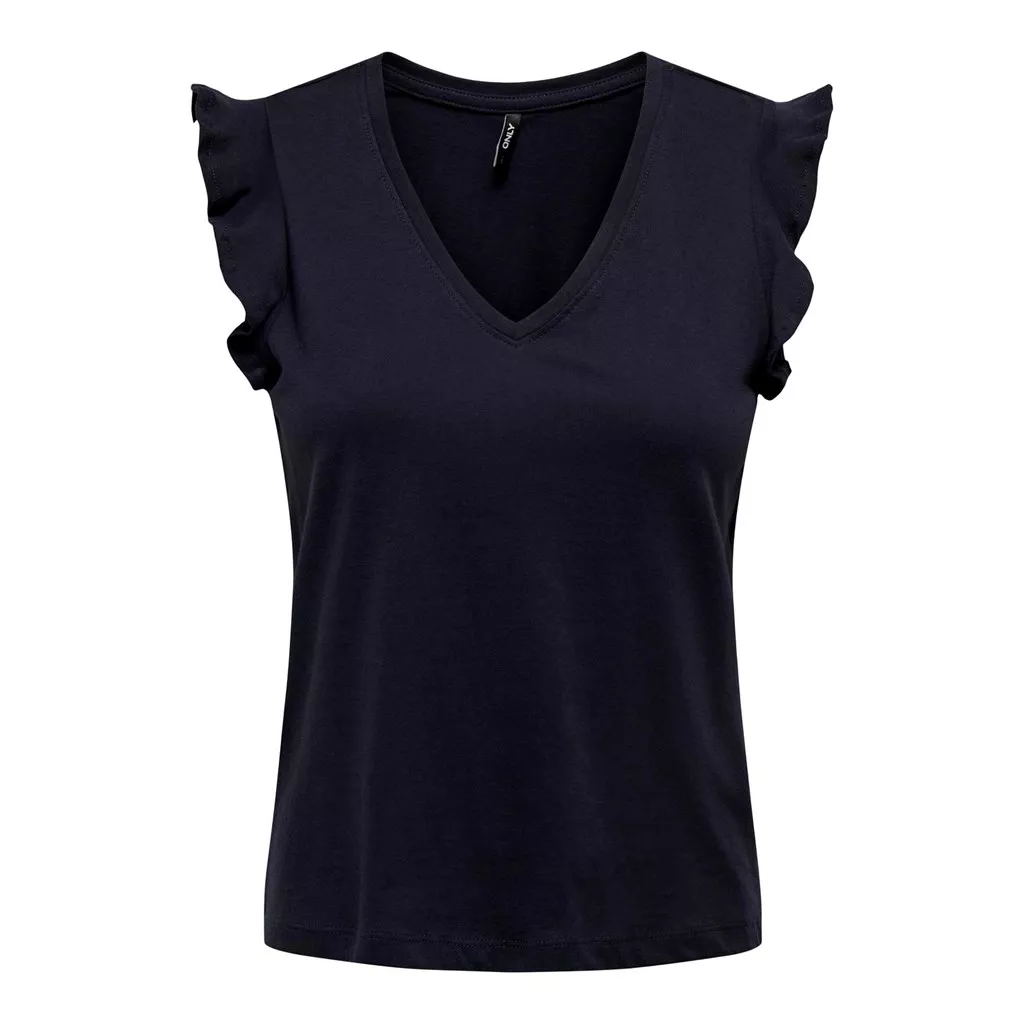 ONLMAY LIFE S/S FRILL V-NECK TOP BOX JRS