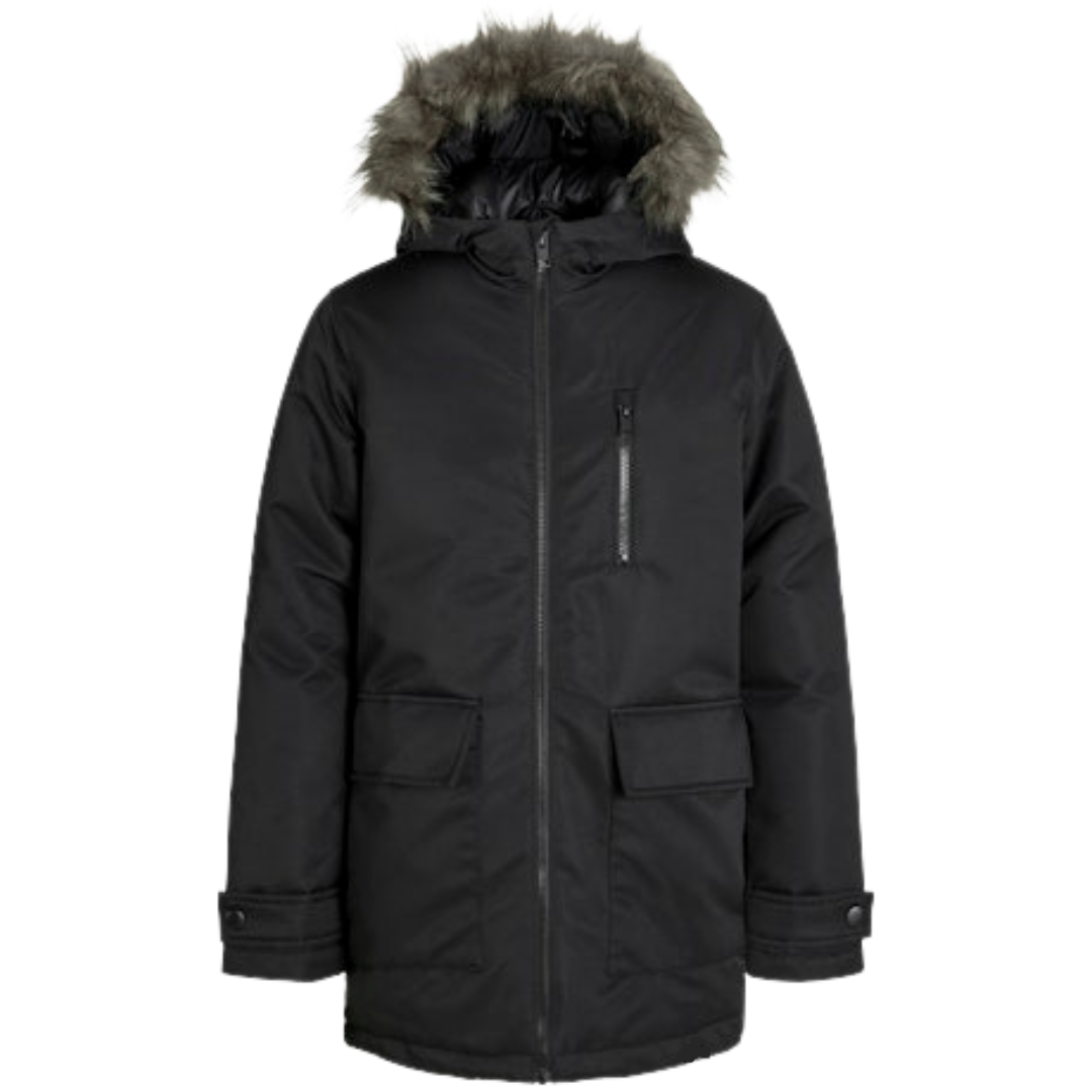 J&J Crna Dečija Jakna JJCHARLIE DETACHABLE FAUX J&J Crna Dečija Jakna JJCHARLIE DETACHABLE FAUX