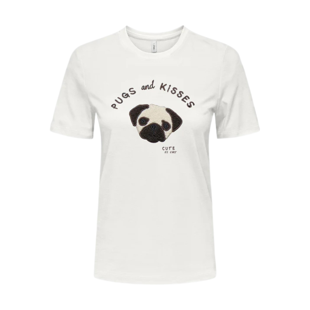 ONLY Bela Ženska Majica ONLTERESA TEDDY TOP ONLY Bela Ženska Majica ONLTERESA TEDDY TOP
