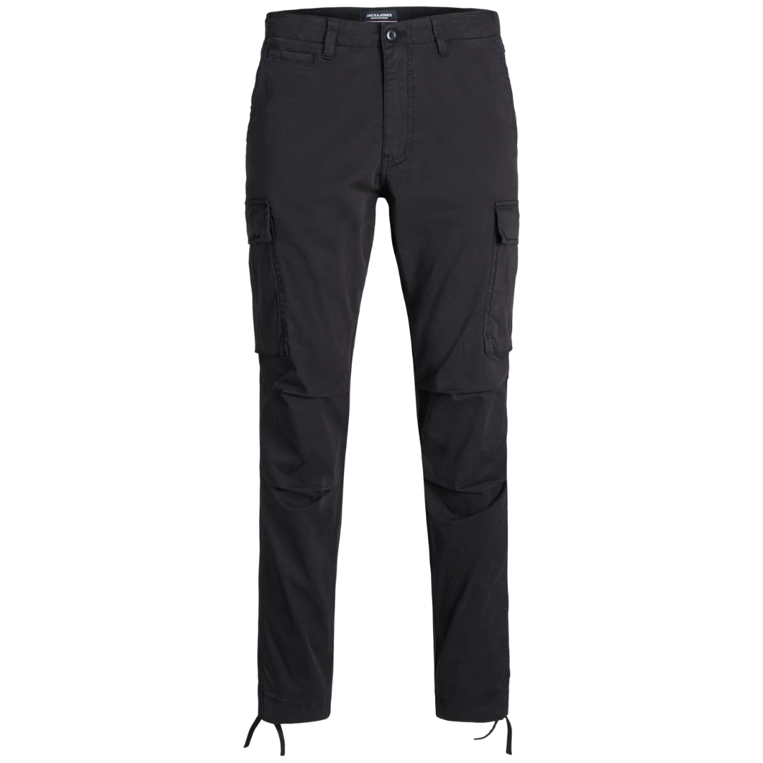 J&J Crne Muške Pantalone Tapered Fit Cargo 
