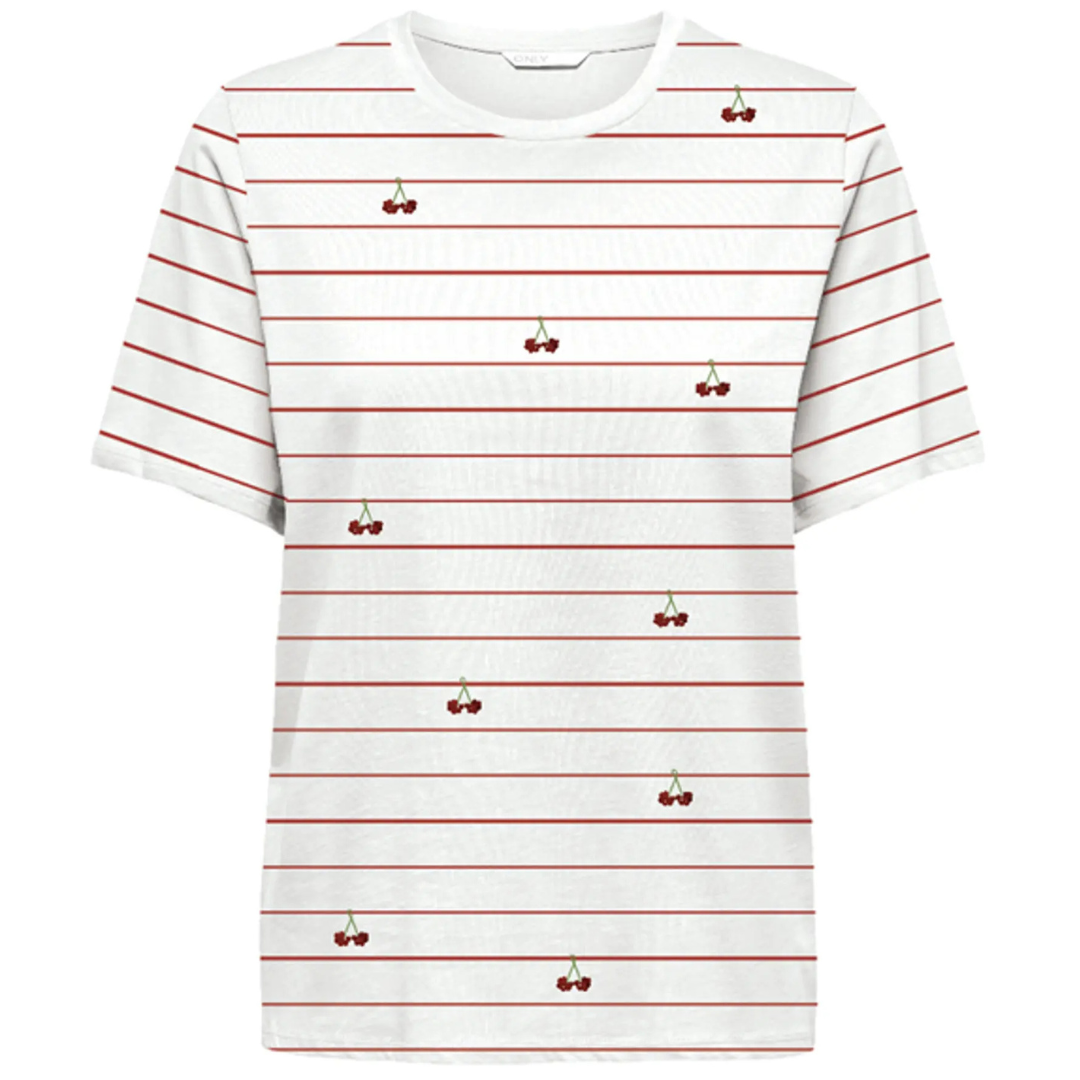 ONLY Bela Ženska Majica ONLKITA LIFE ONLY Bela Ženska Majica ONLKITA LIFE