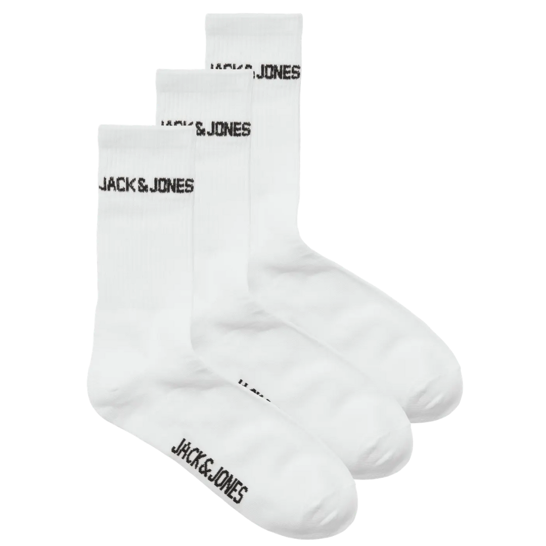 J&J Bele Muške Čarape JACMELVIN 3 Para J&J Bele Muške Čarape JACMELVIN 3 Para