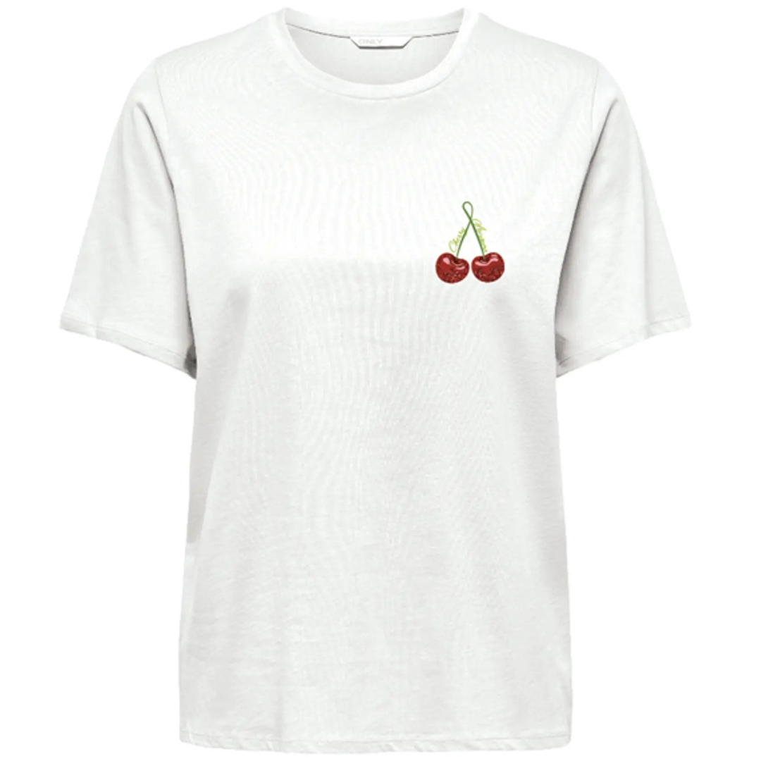 ONLY Bela Ženska Majica ONLKITA LIFE ONLY Bela Ženska Majica ONLKITA LIFE