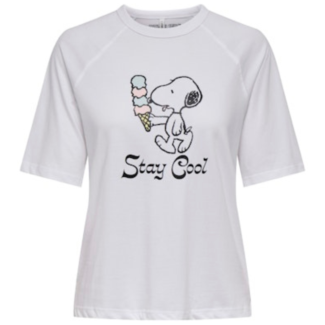 Only Bela Ženska Majica ONLPEANUTS