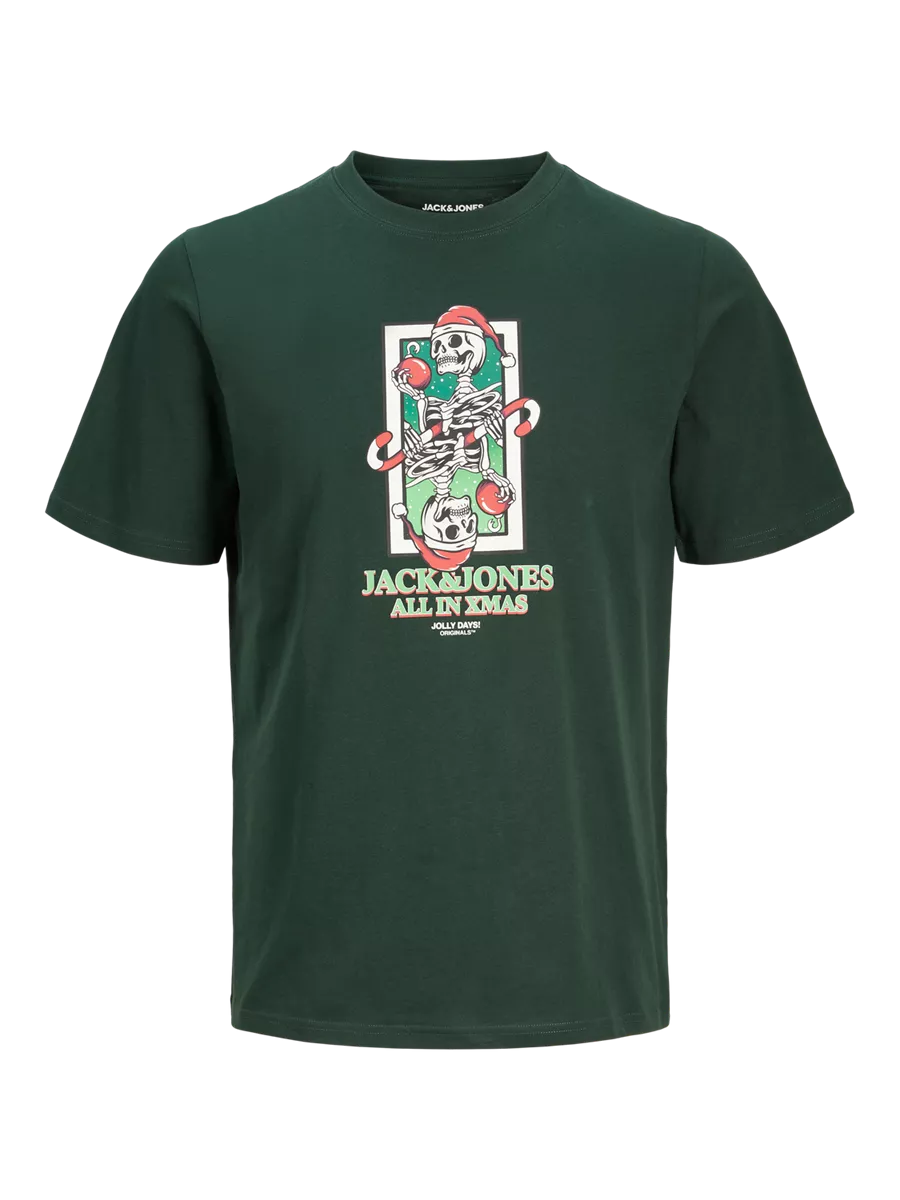 JJXMAS CHRISTMAS SKULL TEE SS CREW NECK