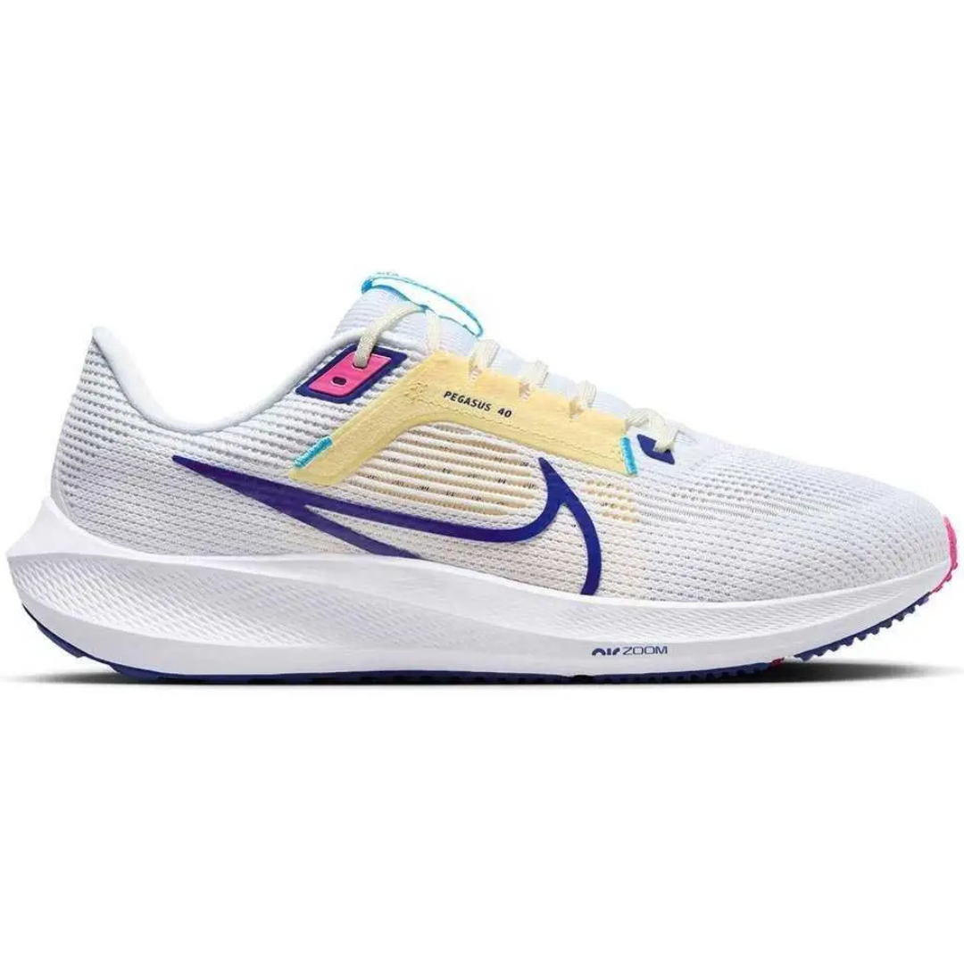 NIKE Bele Patike AIR ZOOM PEGASUS 40 'White Deep Royal Blue'